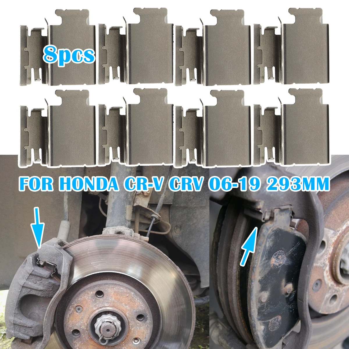 

For HONDA CR-V CRV 2006-2019 293MM Car Brake Pad Fitting Shoe Hardware Shims Anti-loose Repair Kit Accessories Front Left Right