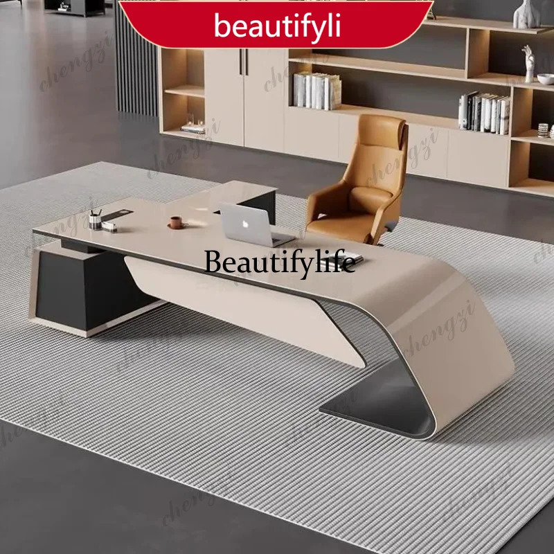 M45  Designer L Shaped Modern Office Desk Luxury Drawers Asthetic Large Studying Office Desk Gaming Standing Scrivania
