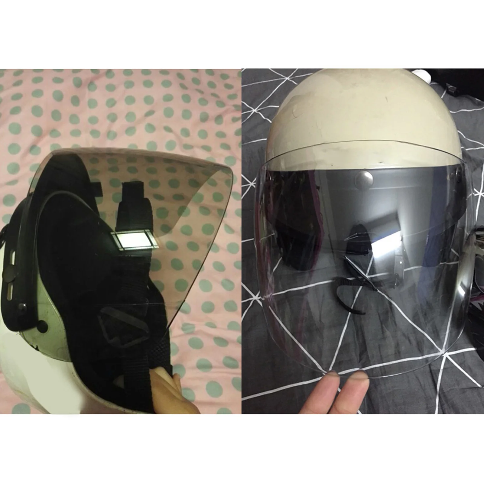 Lensa perisai Visor Flip Up Universal, untuk helm sepeda motor wajah terbuka 3 jepret