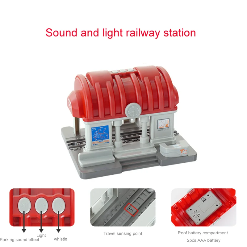 Nuovi accessori per binari del treno in legno Ponte in legno Garage compatibile Biro Track Toy per bambini Stazione ferroviaria in legno