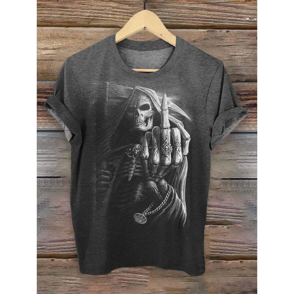 2024 New Skull Men\'s T-Shirt 3d Print T Shirt For Men Vintage Skull Men\'s Clothing Casual Tops Daily Summer Fashion Short Sleeve