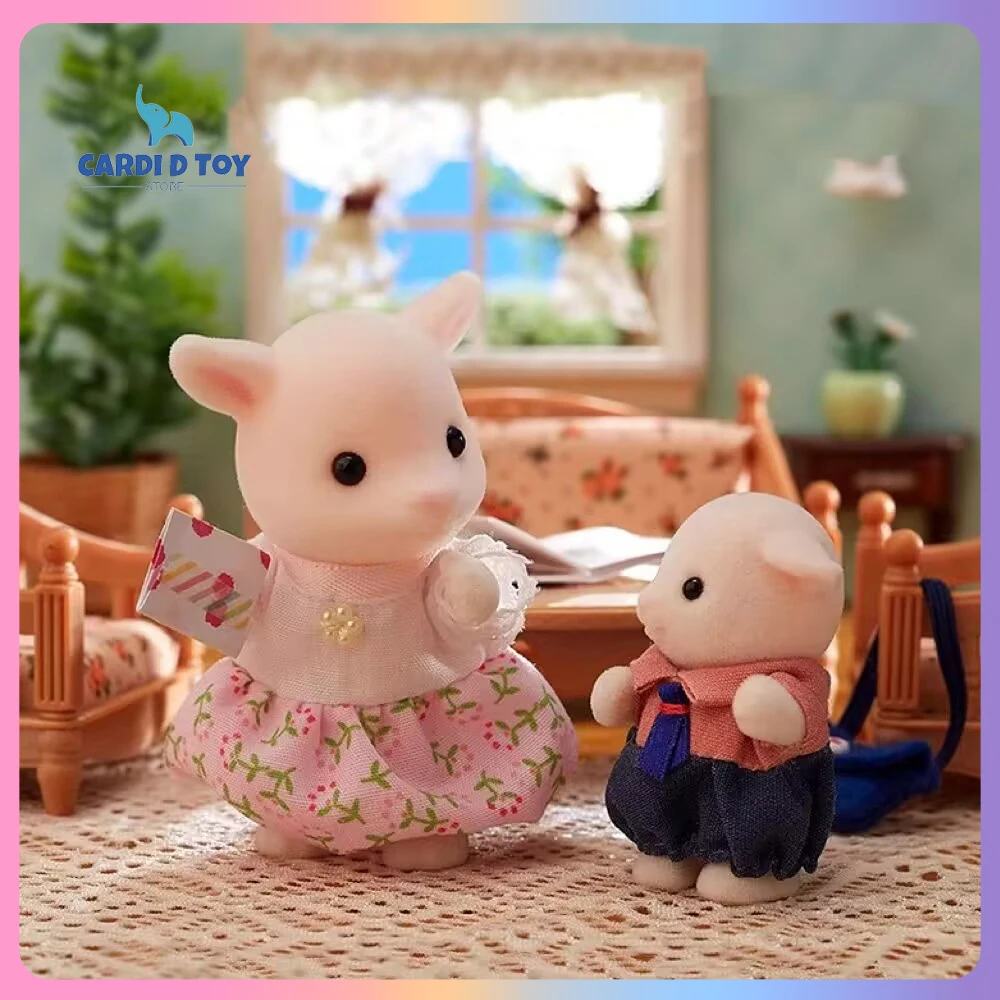 Sylvanian Families Mini Goat Family Kawaii Doll Action Figure Home Decoration  Cartoon Anime Figures Model Gift Children'S Toys