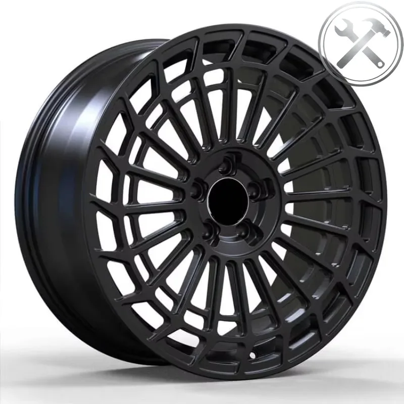

Matte Black Multi Spoke Racing Alloy Wheel Rims 8.5J 9.5J 5x112 Premium Forged Modification Wheels