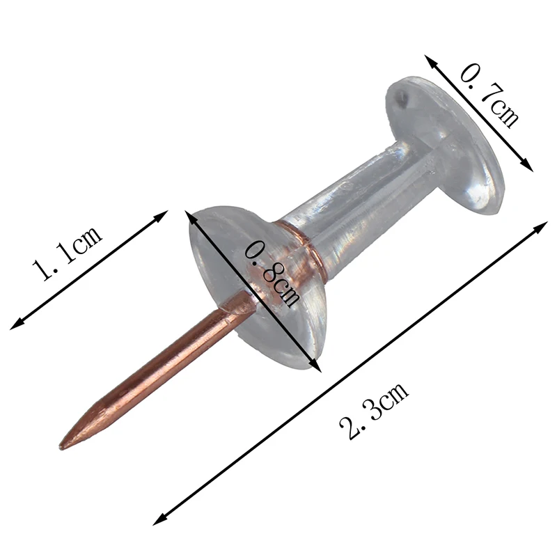 Новые 100 шт. прозрачные настенные шпильки из розового золота для рисования, офисные школьные принадлежности
