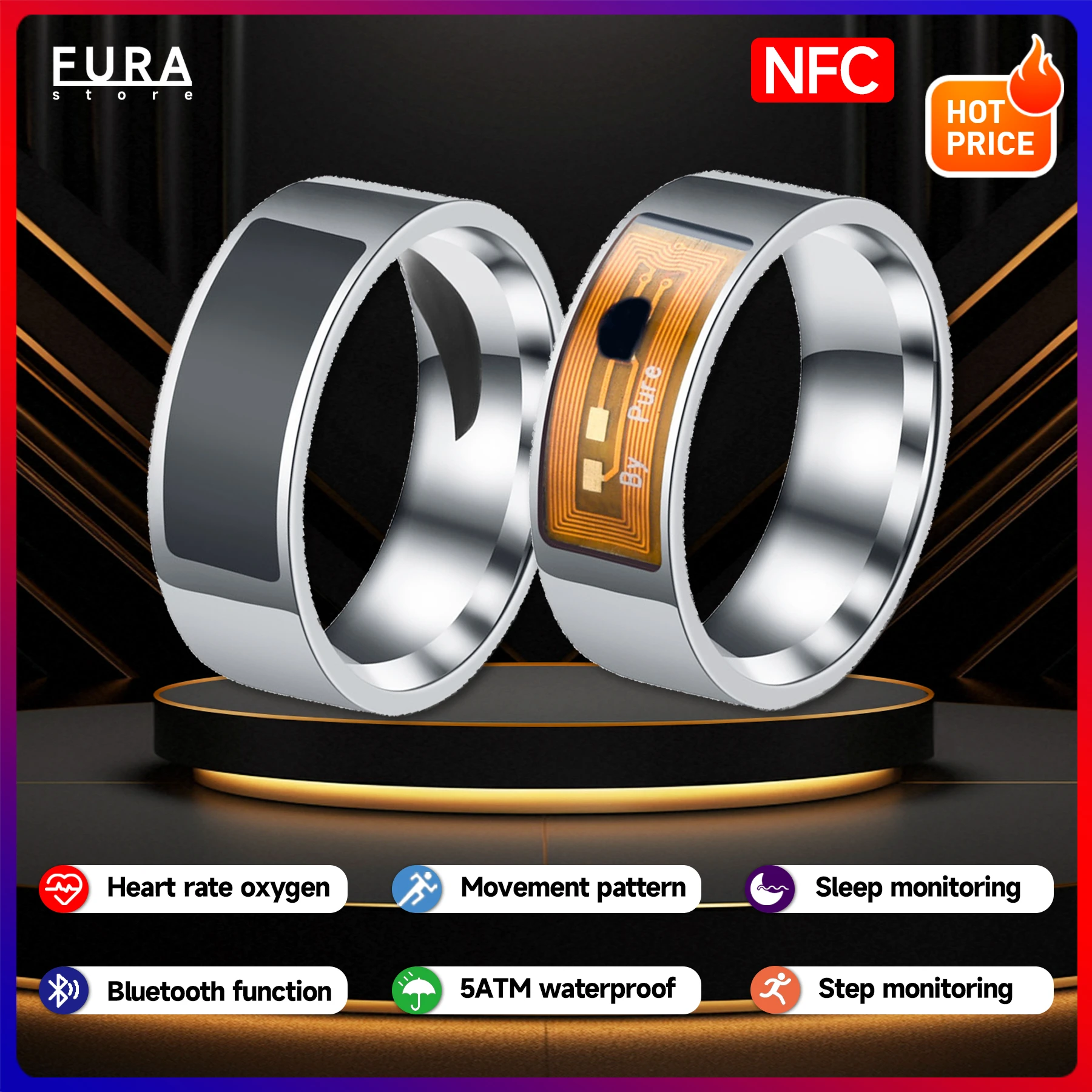 Nieuwe waterdichte multifunctionele draagbare slimme ring Slimme accessoire NFC Smart Ring ondersteunt alleen Android-telefoons