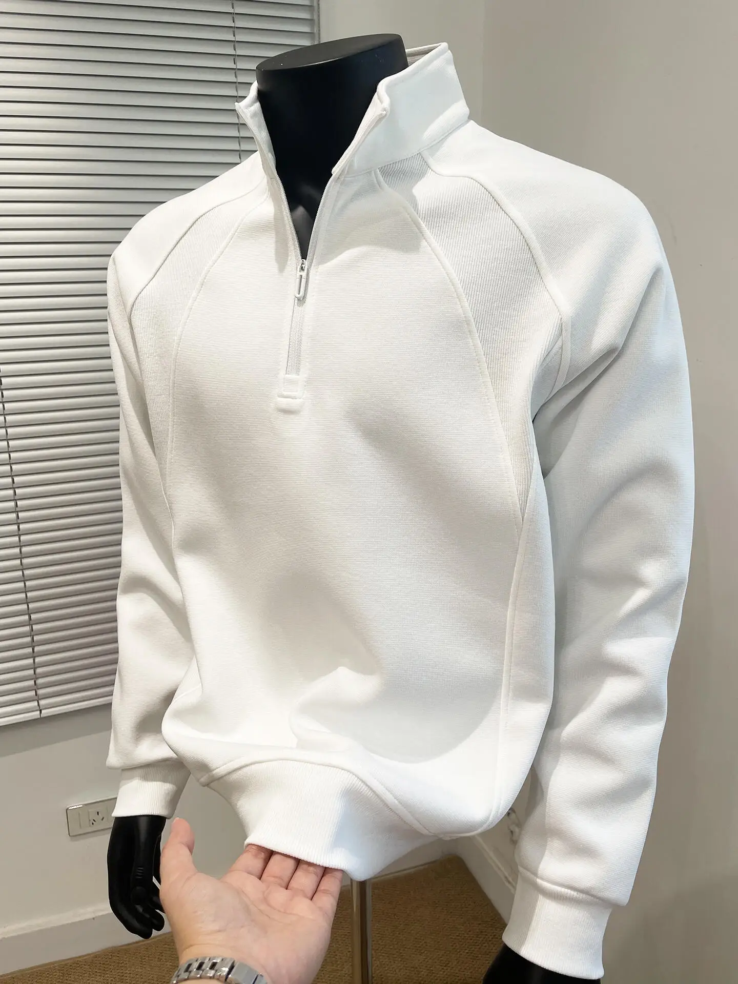 

Мужская толстовка в американском ретро-стиле с воротником-стойкой и молнией, свободного кроя, плотная, модная, осенне-зимняя новинка, повседневная.