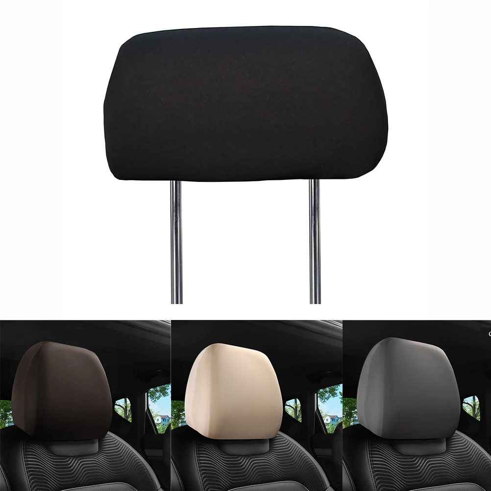 1Pcs Black Premium Cloth Headrest Cover For Car, Truck, SUV, Auto Universal Fit Interior Decorative Parts