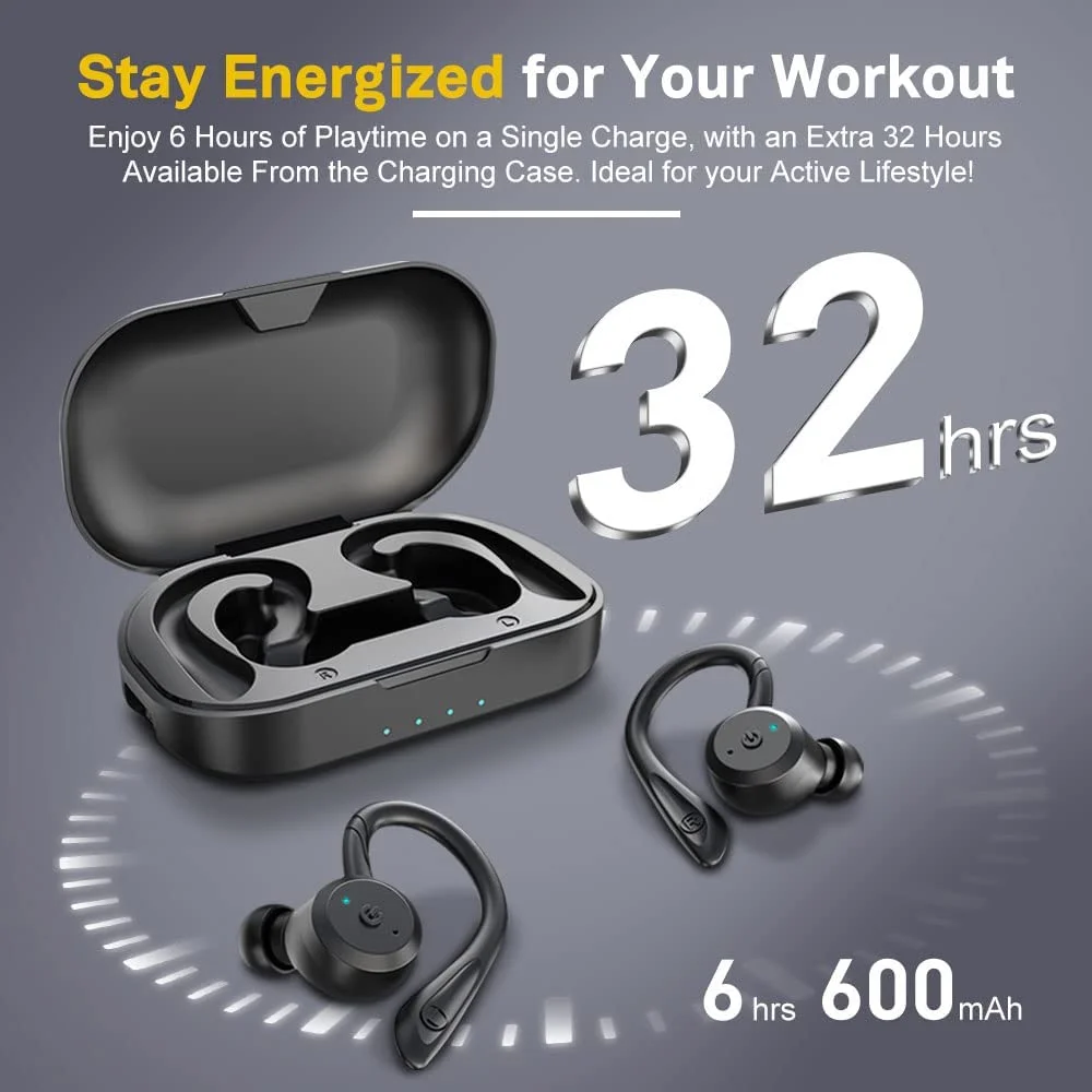 Écouteur Sans Fil Bluetooth 5.4 ANC et ENC Casque Étanche IPX7 Stéréo 35H d'Autonomie Micro Intégré (Nori)-TOPESCT - TV Son Photo