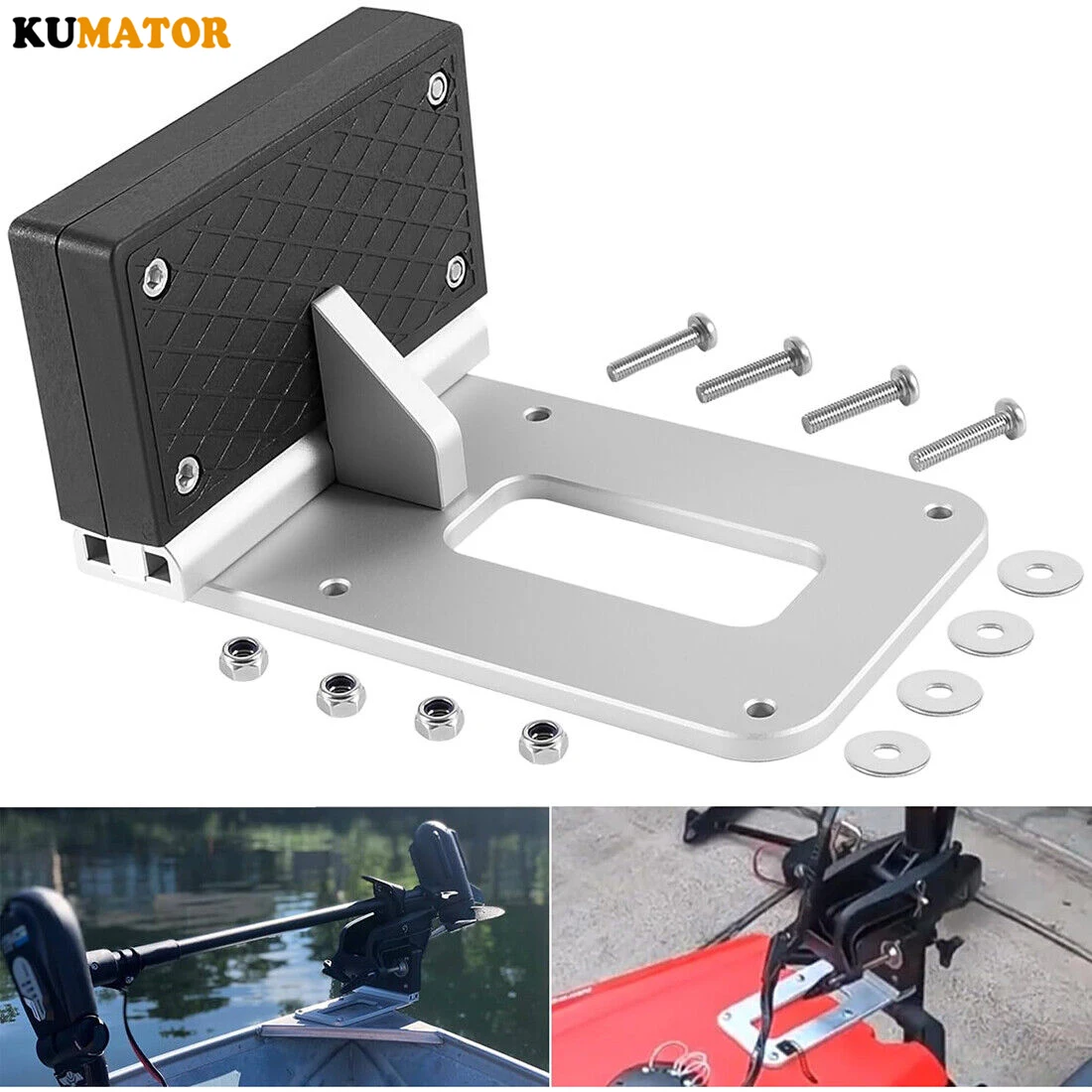 

BC-BP405K Universal Transom Trolling Motor Mounting Bracket for Kayaks/Kayak Mount for Clamp-on Electric Trolling Motors Fishing