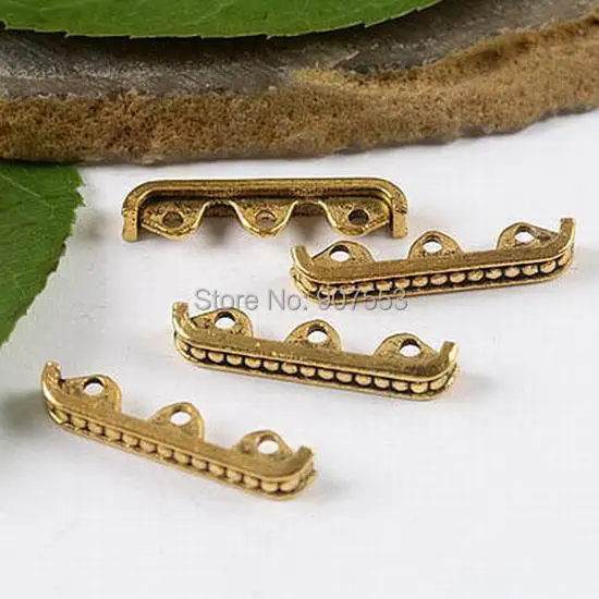 

20pcs 24MM Dark Gold Tone Bar Technics Link Connectors H1965 Beads for Jewelry Making