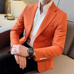 Einreiher Business Kurz mantel Herren Anzug Jacken Kleid kurze männliche Blazer hochwertige Sommer Frühling Kleidung Klassiker 2024