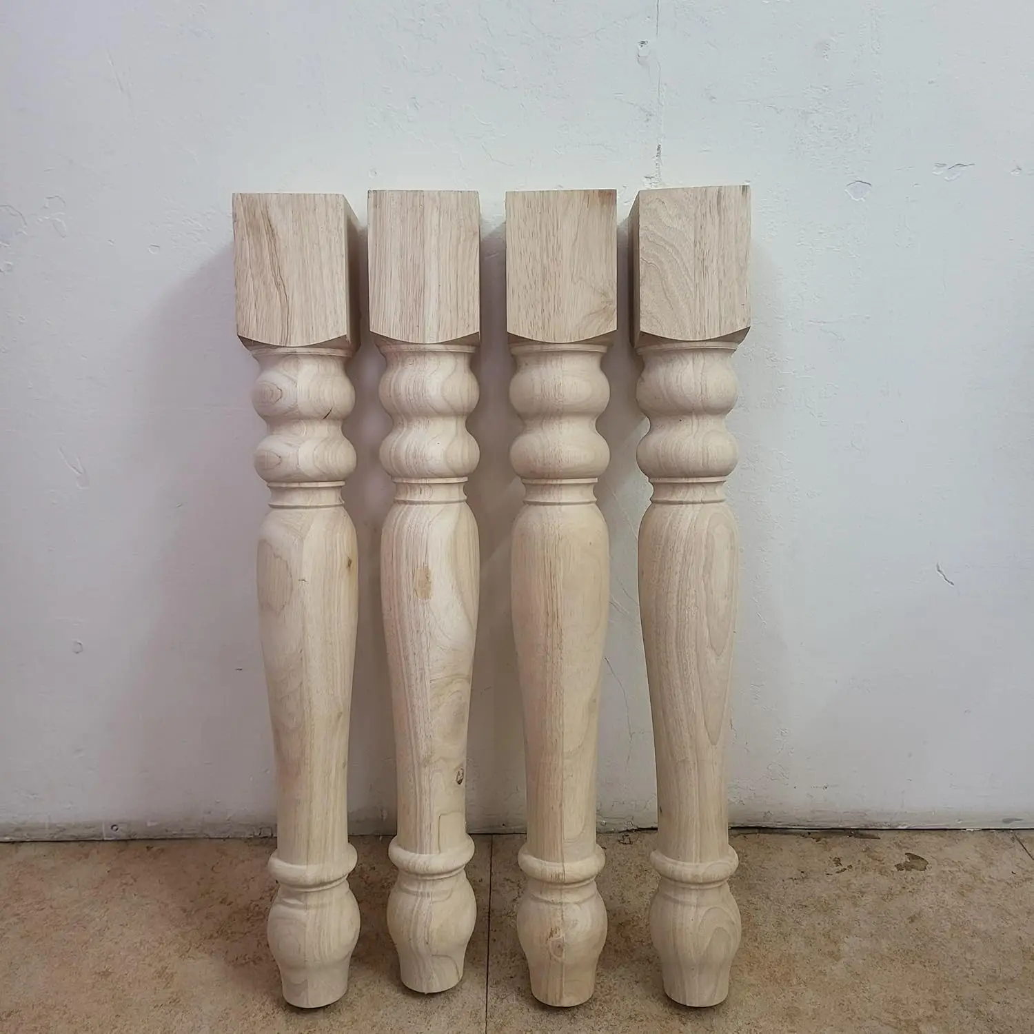 Pernas de mesa de fazenda inacabadas, mesa de jantar de 3,7 "x 29", conjunto de 4 mesas de centro DIY, pernas de estilo rústico viradas |   Fácil de pintar qualquer Co