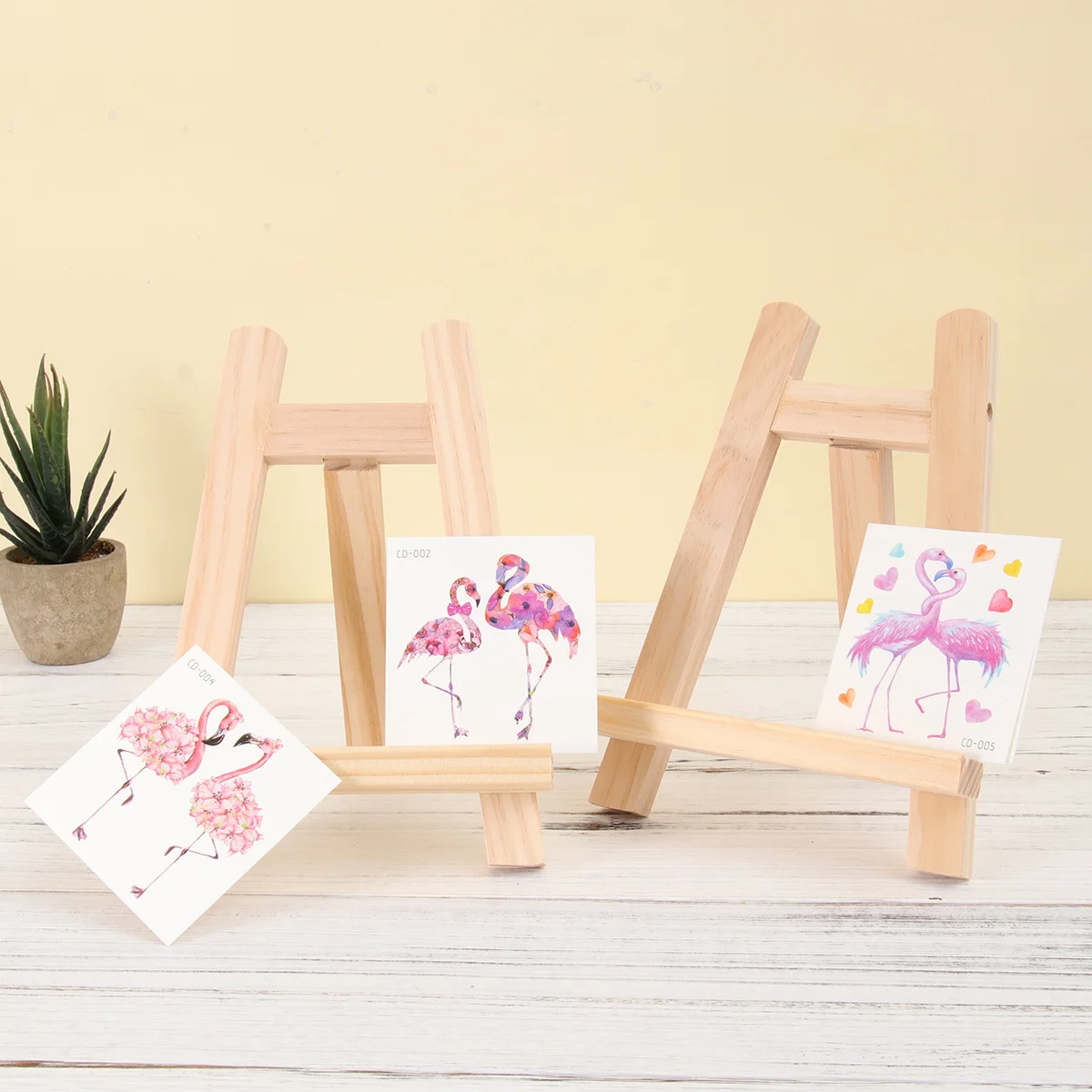 

2pcs 15X20Cm Wooden Easel Mini Painting Stand Sturdy Triangle Support Art Display Rack For Photos Paintings Craft Work Student