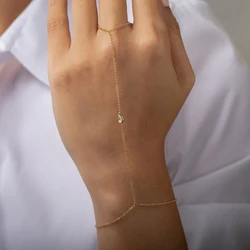 Wholesale Jewelry 925 Sterling Silver 14K Gold Plated Summer Beach Vacation Cz Zircon Layer Bracelet For Women