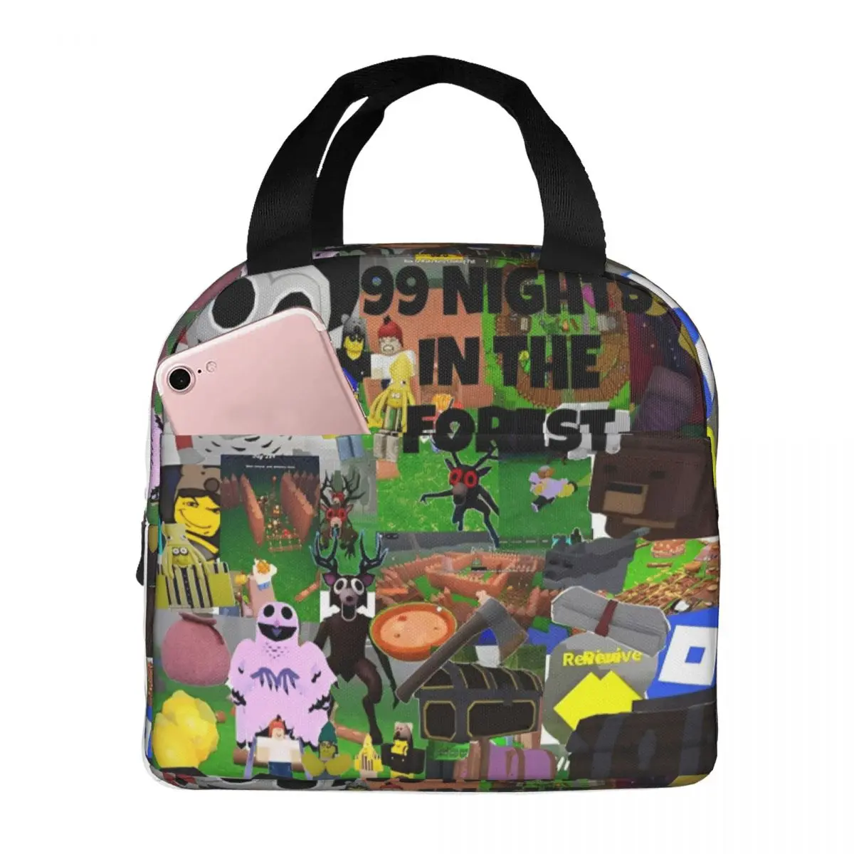

99 Nights In The Forests Merch Insulated Lunch Bag For Outdoor Video Games Food Storage Bag Portable Cooler Thermal Lunch Boxes