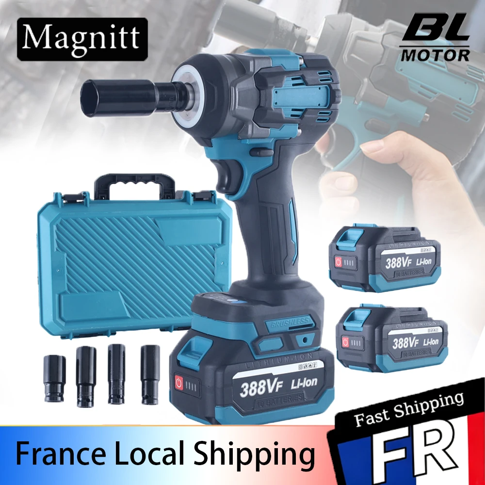 Avvitatore a impulsi elettrico senza fili con coppia di 1200 N.M, avvitatore elettrico a batteria, utensili elettrici per uso domestico, compatibile con batterie Makita.