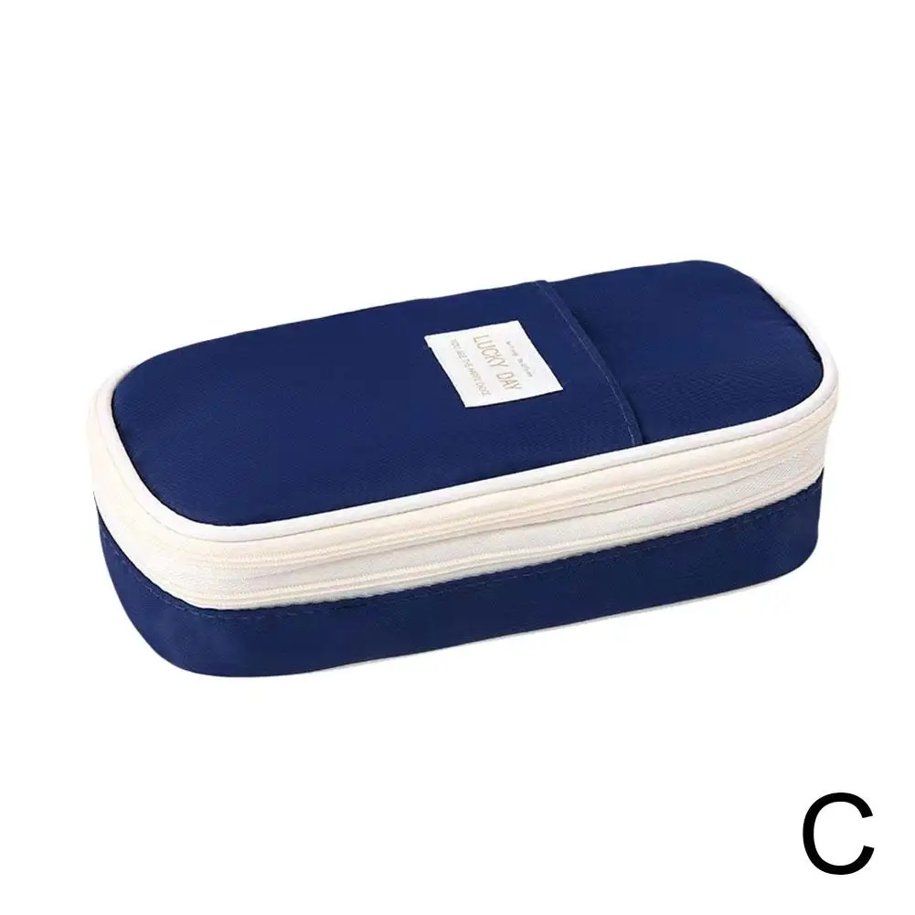 Estuches de lápices de gran capacidad para estudiantes, bolsa de lápices, caja de soporte para niñas y niños, organizador de papelería de oficina, suministros escolares D0Q4