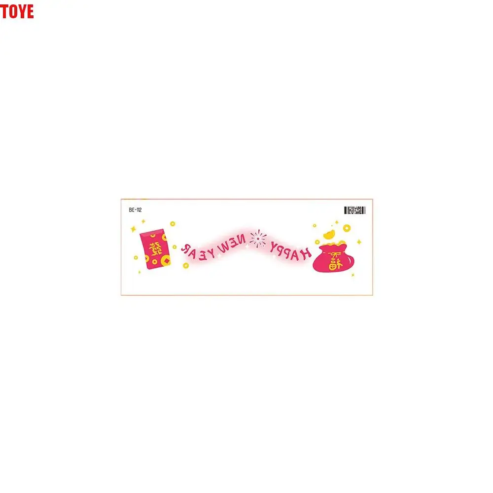

Водостойкие китайские новогодние наклейки для макияжа, долговечные мультяшные лунные новогодние румяна, одноразовые наклейки для боди-арта