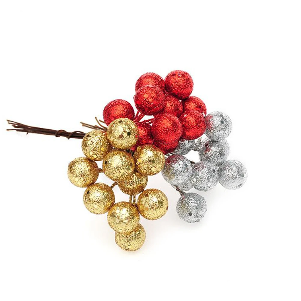 

Artificial Holly Berries Fake Christmas Balls Red Lifelike Fruit Decoration Premium Foam Vivid Color Shiny Realistic Kitchen