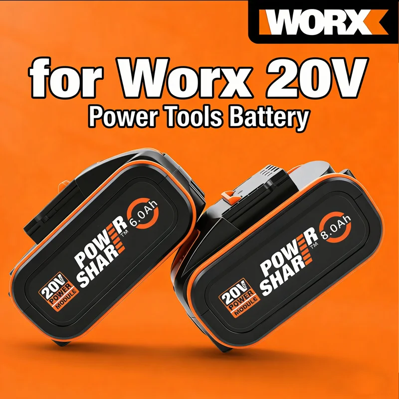 Batterie au lithium rechargeable authentique Worx 20V 4.0/6.0/8.0Ah WA3553 WA3551 WA3553.1 WA3570 pour tous les outils électriques et de jardinage WORX