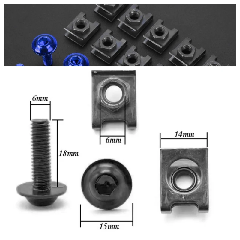 10PCS Motorcycle Fairing Screws Fastener Clips Body Nut Bolts Kit For BMW K1300S K1300R K1300GT K1300 S/R/RS 2009-2025 2024 2023