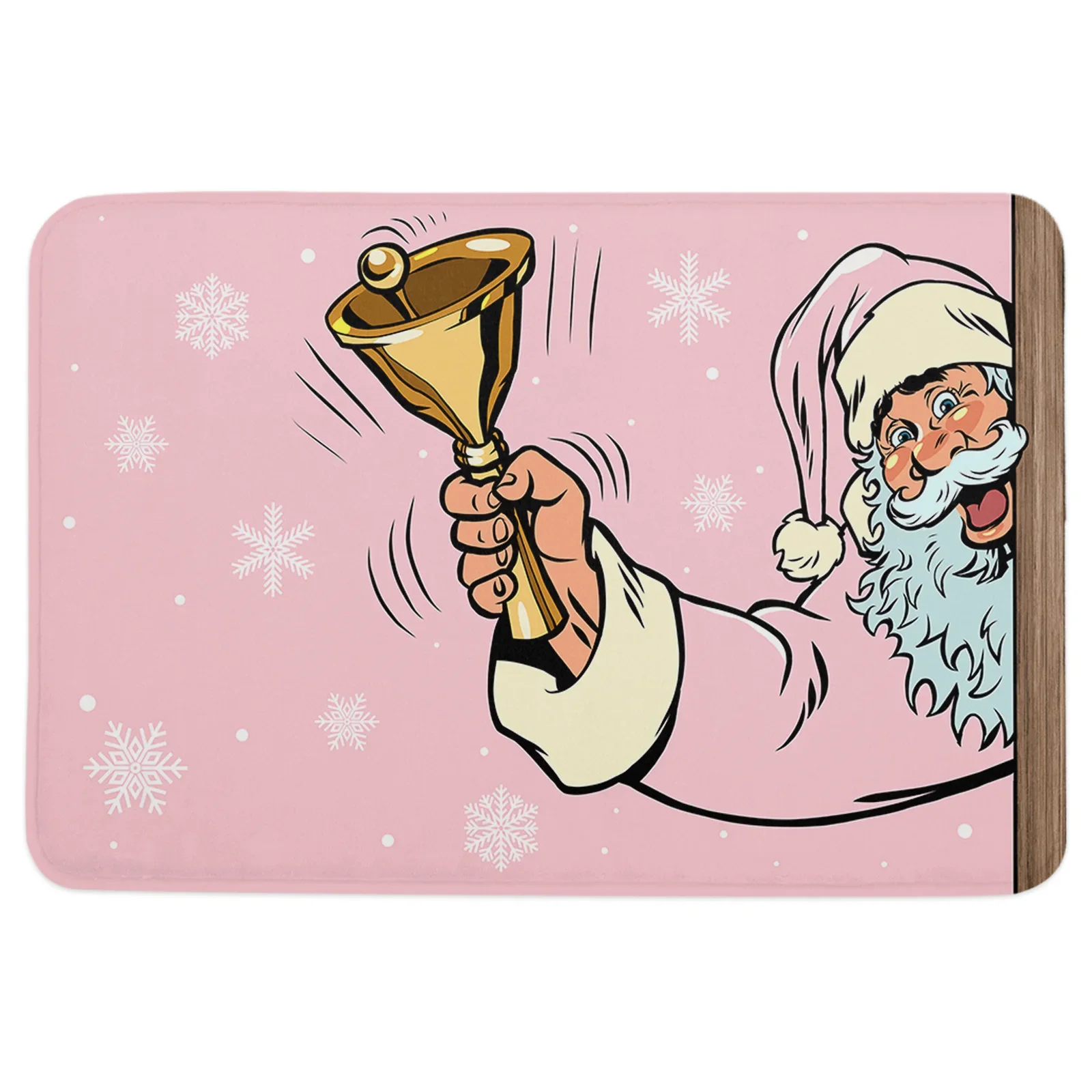 Christmas Santa Claus Shake Bells Pink Doormat Home Decoration Carpet Navidad Ornament New Year Gifts Xmas Party Decor Rug Mat