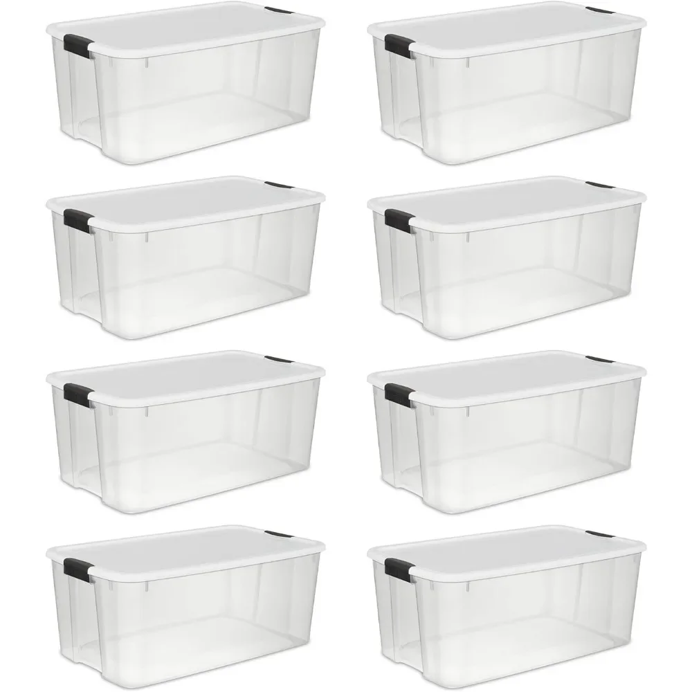 

116 Qt Ultra Latch Box, Stackable Storage Bin with Lid, Plastic Container with Heavy Duty Latches to Organize