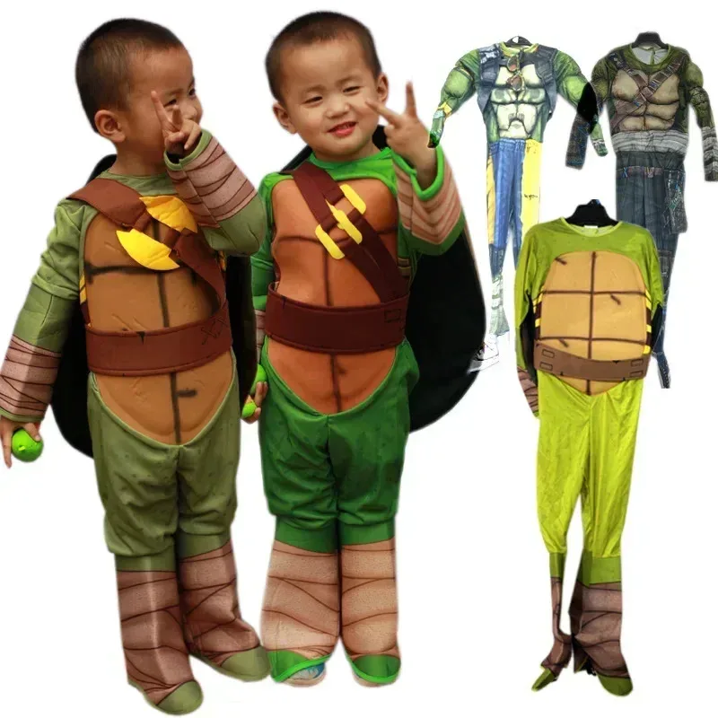 Disfraz de Halloween para niños, ropa de Cosplay, tortuga Ninja, Anime japonés, tortuga, juego de rol, ropa de escenario