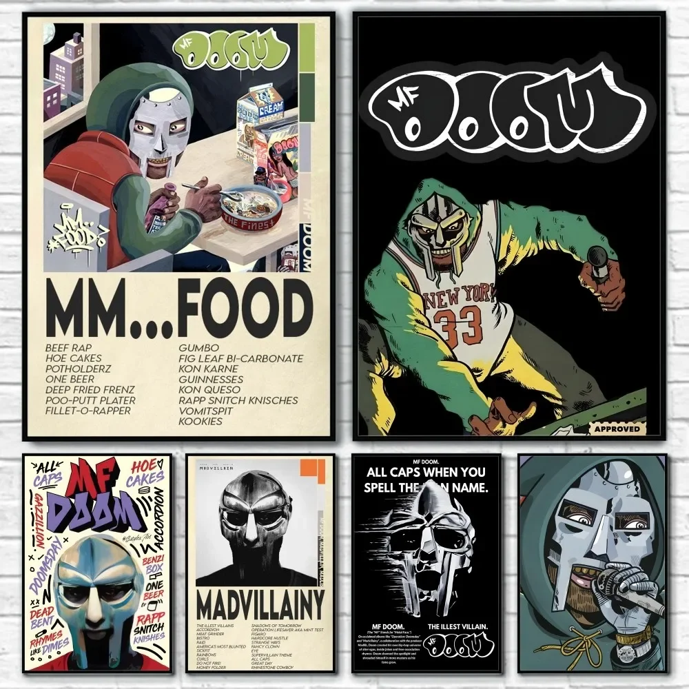 MF Doom Madlib ملصق مثبت جدار الفن الطباعة مقاوم للماء غرفة المعيشة المنزلي غرفة بار ديكور جمالي
