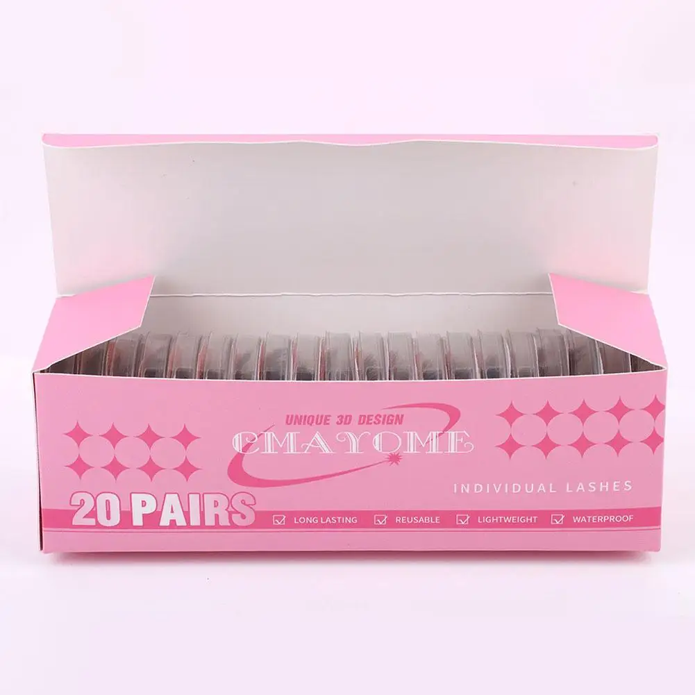 20 paires de faux cils 3D en vison synthétique, 4 styles variés, effet volumineux et recourbé, réutilisables, multipack pour usage quotidien, fêtes et cosplay
