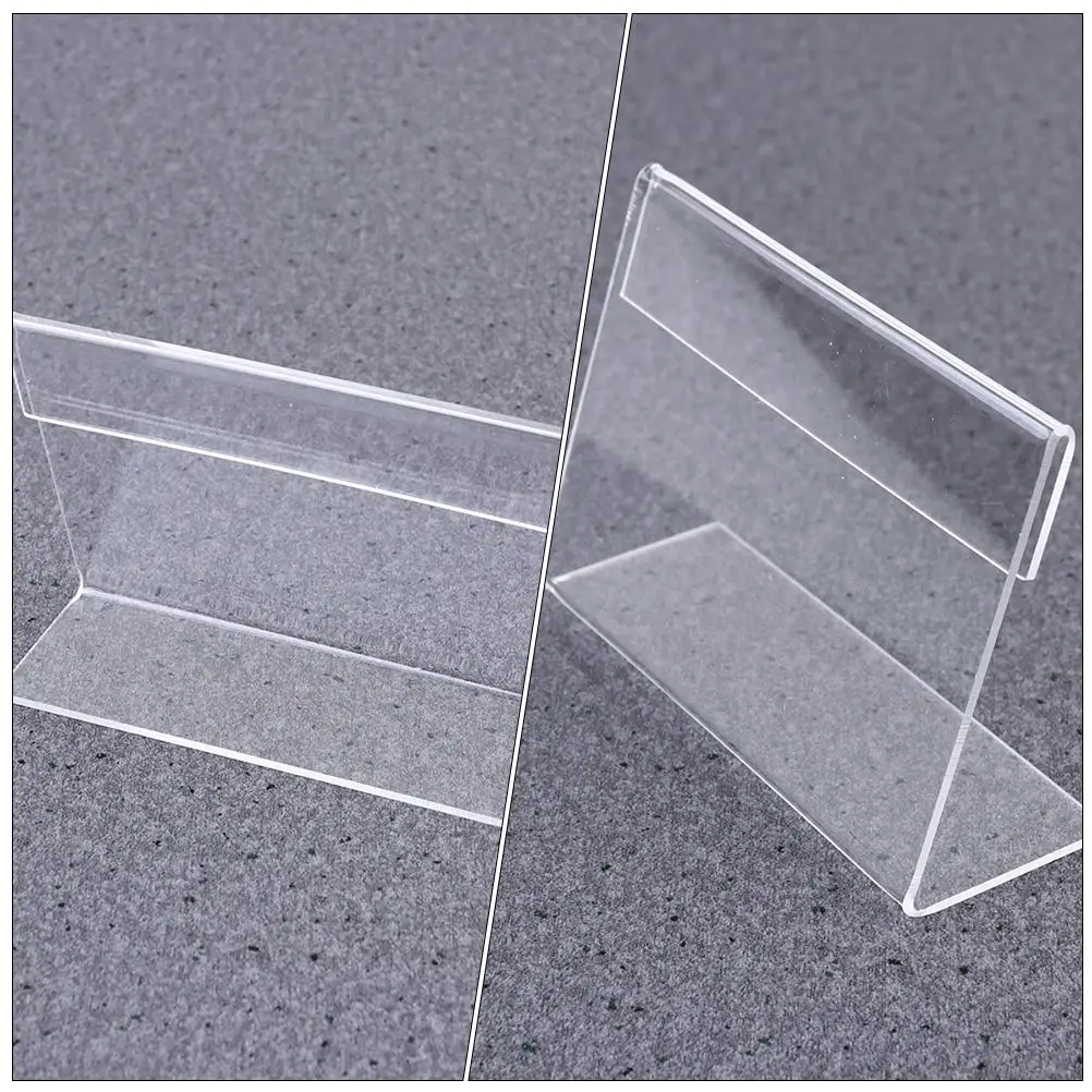 Acrylic Card Holder Display Stand for Signs Table Top Clear Transparent Desk Name Tag Menu Brochure Ad Holder Sign Displays