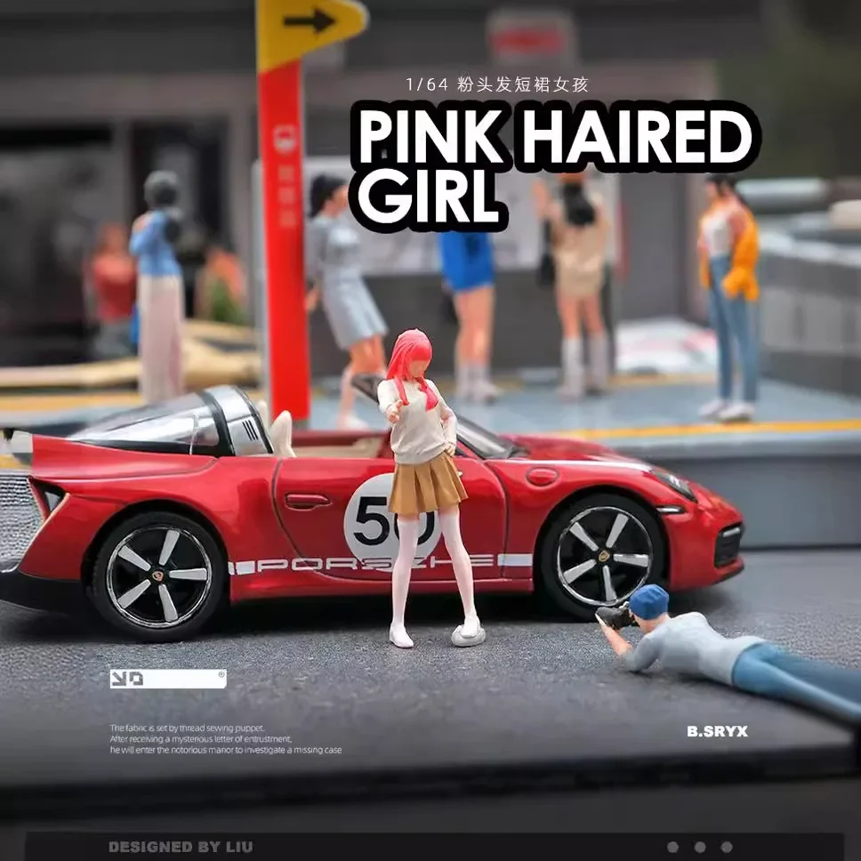 1:64 anime menina série mini boneca figura modelo em miniatura fotografia adereços modelo de cena diy mesa areia paisagismo ornamento presente