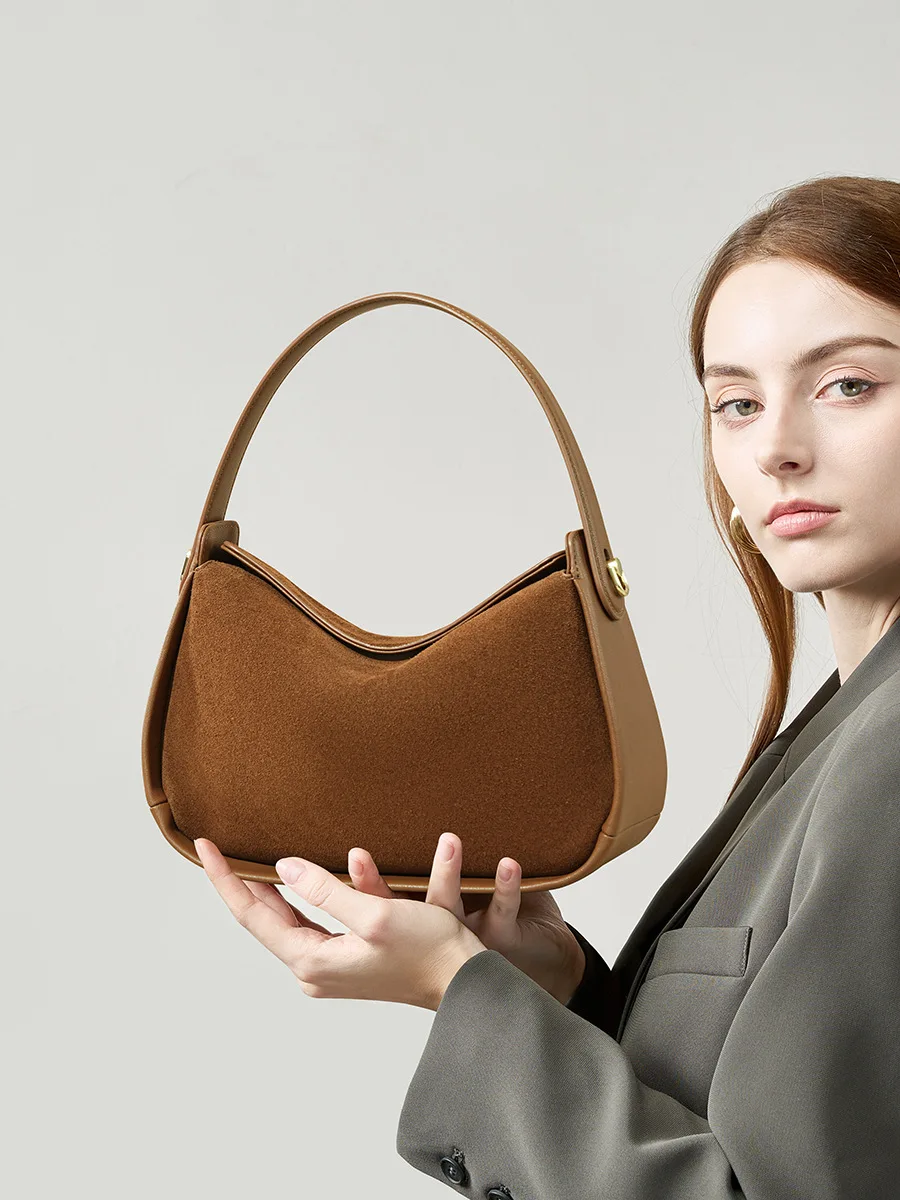 

2026 New Suede Leather Handbags Versatile Women's Bag Luxury Designer High-Quality Shoulder Bag Women Cowhide Crossbody Bags