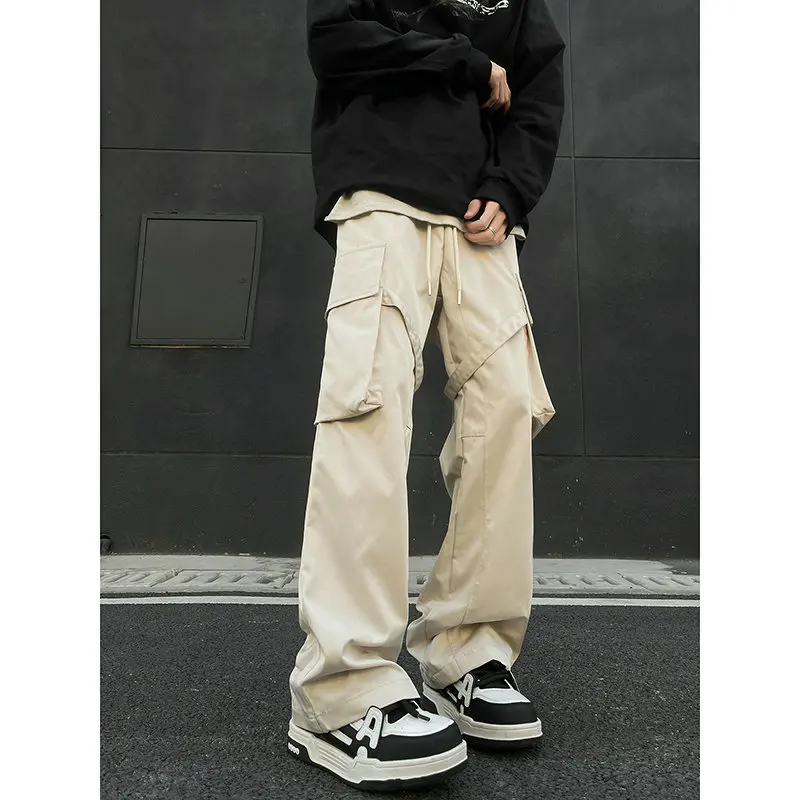 

Cargo Pants Men Big Pocket Loose Joggers Harem Pants Male Elastic Waist Trousers Streetwear Vintage Casual Woman Long Pants