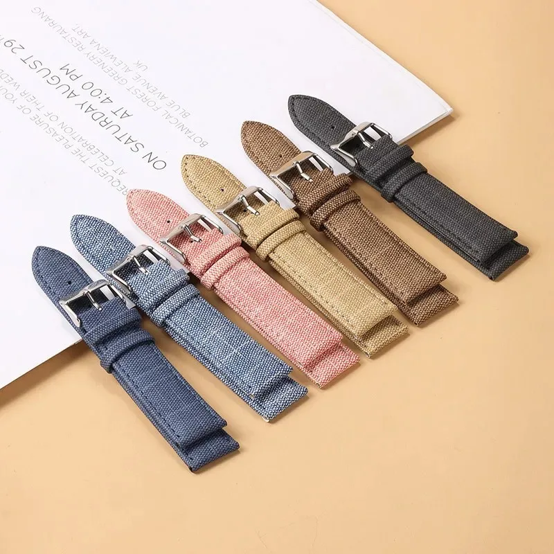 10/12/14/16/18/20/22mm Denim Nylon Watch Straps Canvas Soft Watchband Men Women Sport Universal Bracelets Vintage Wristband Belt