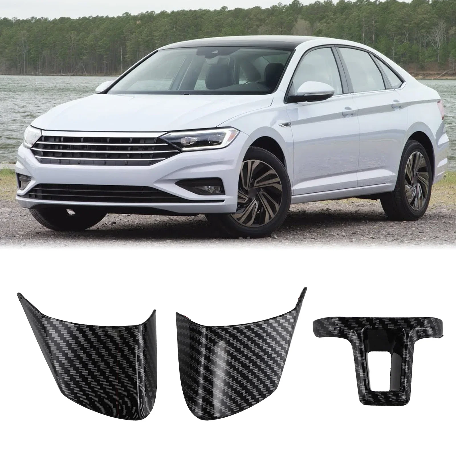 

As Picture Shows Steering Wheel Panel Cover Trim Trim For Bora 2009 - 2012 For Golf 2009 - 2013 Steering Wheel Panel Cover