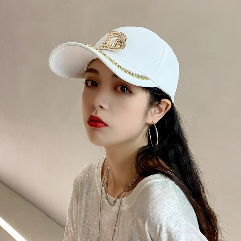 Luxurious Design Brand Diamond D Letter Baseball Caps For Women Men Summer Outdoor Sun Protection Hat Autumn Casual Ladies Cap