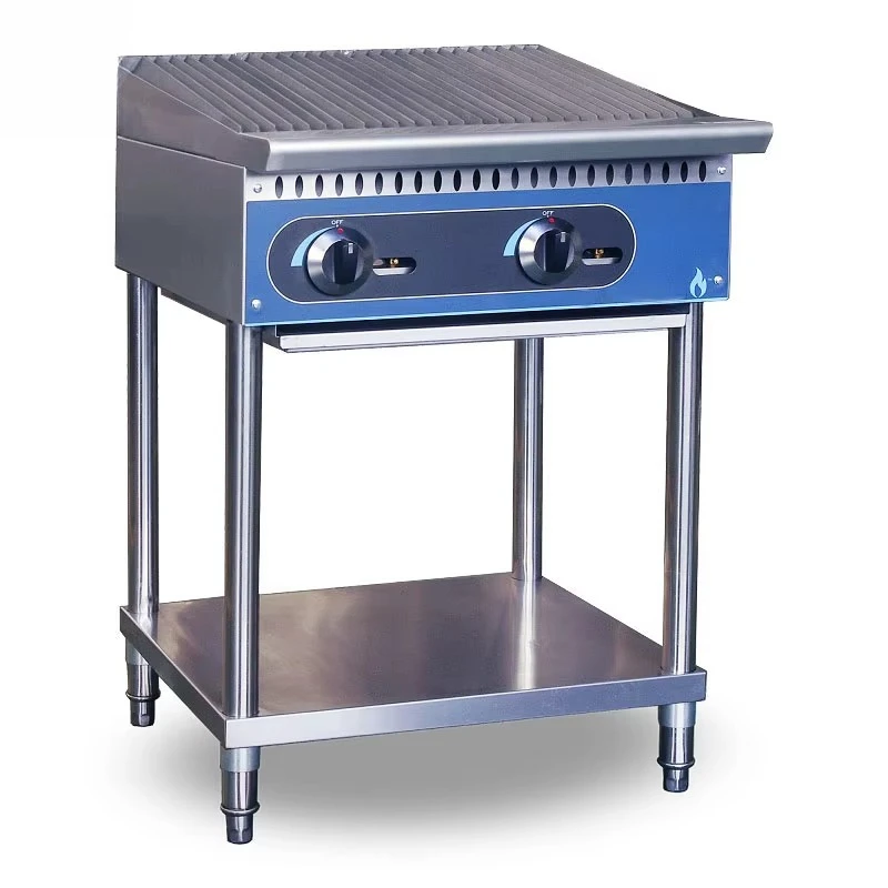 

Restaurant BBQ Gas Grill Countertop Gas Lava BBQ Charcoal Grill Commercial BBQ Shop Stainless Steel Four Seasons