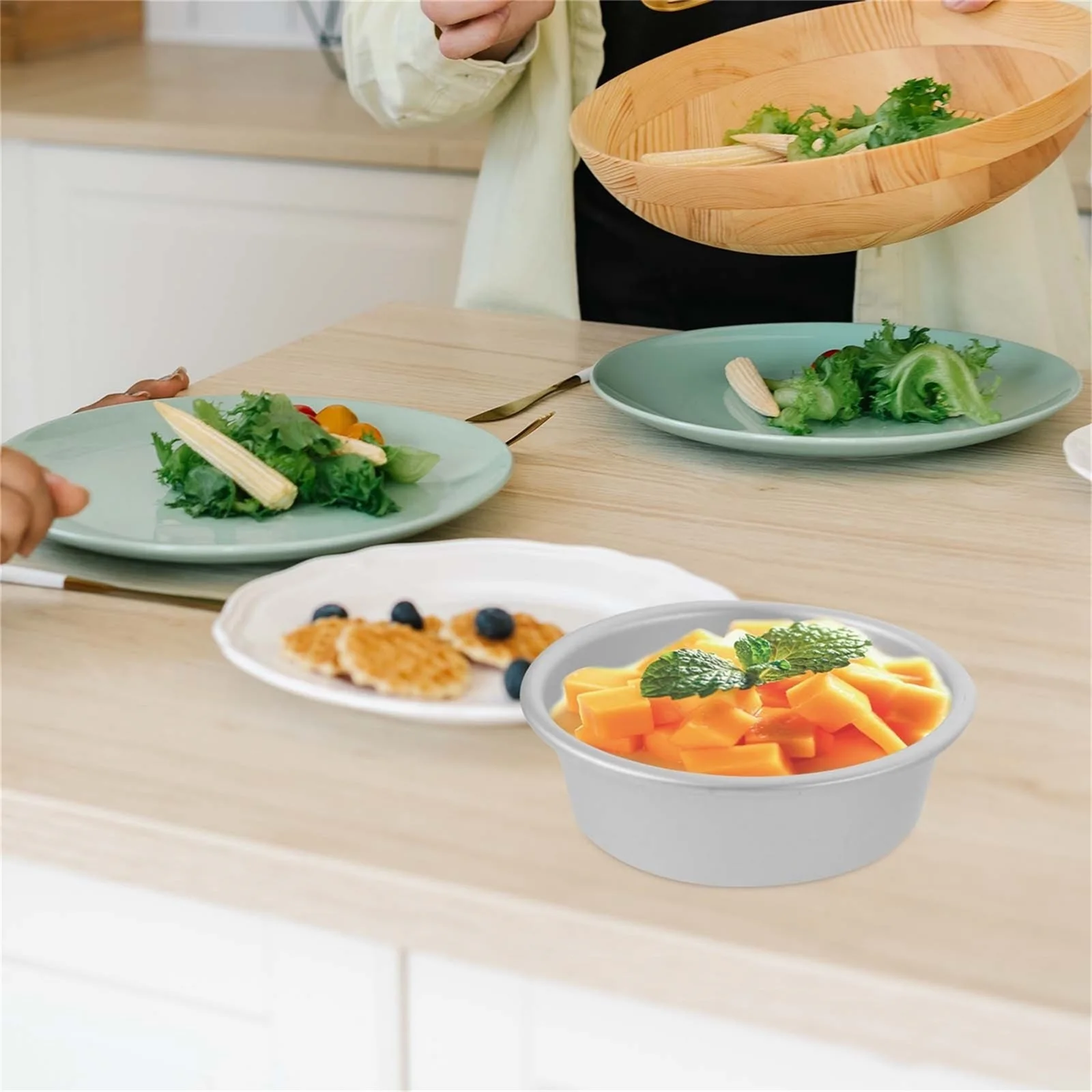 

5Pcs Round Cake Baking Mould Aluminum Alloy High Temperature Pudding Mold Smooth Surface Baking Cups for DIY Desserts