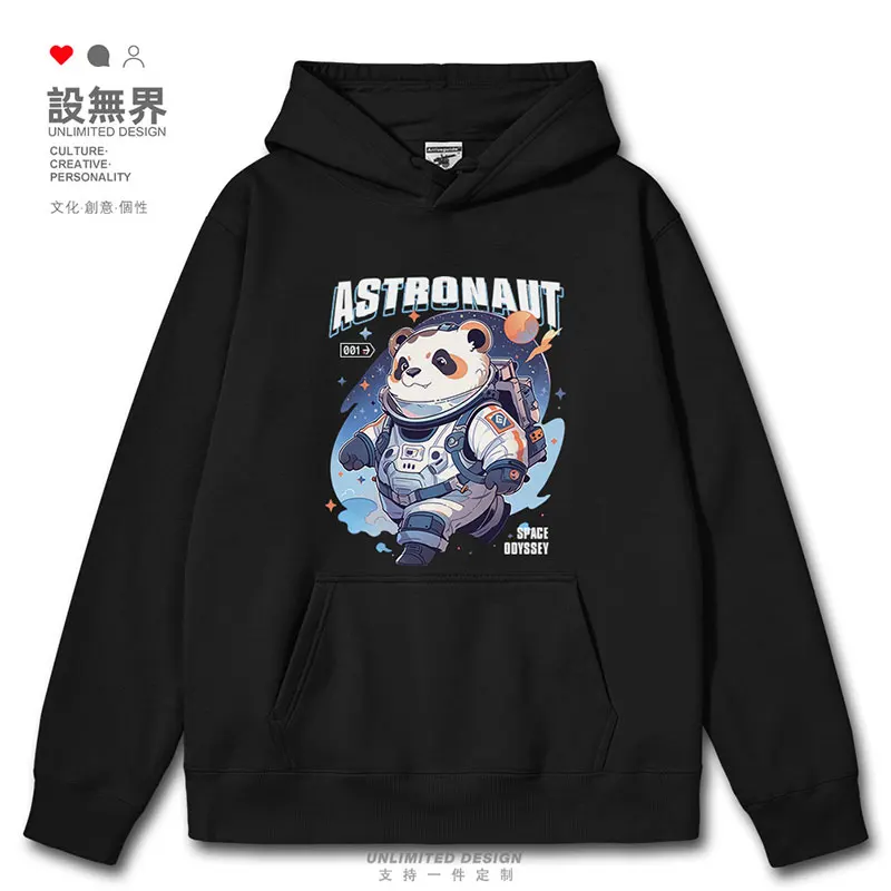 Illustrations of Chinese Space Interstellar Space Odyssey by Red Panda Astronaut Raccoon mens hoodies jerseys autumn winter