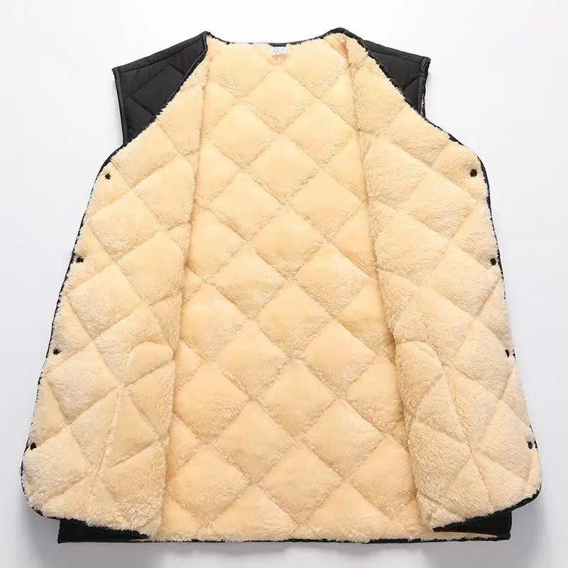 Heren Verdikte Vesten Herfst Winter Gelaagdheid 2025, Veelzijdige Casual Bovenkleding Vest Heren Kraagloos Fleece Gevoerd Vest
