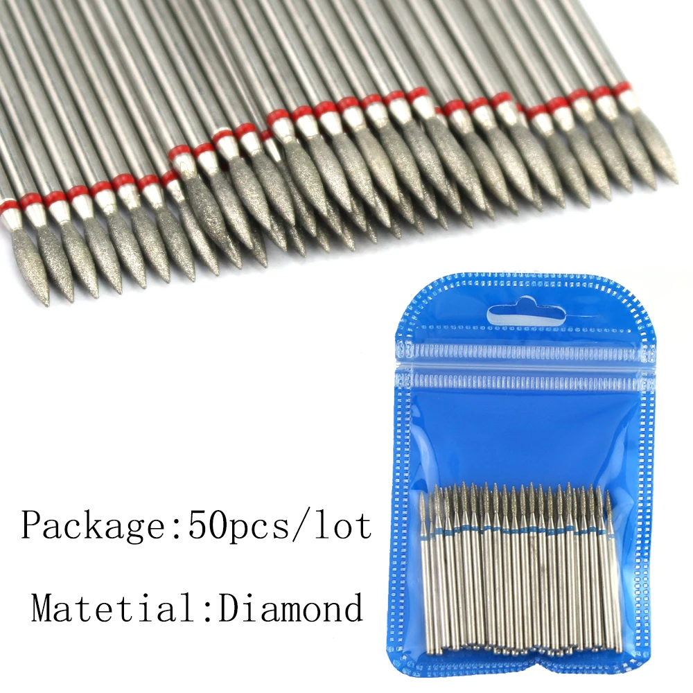 50pc Diamond Nail Drill Cuticle Clean Bit Set Milling Cutter for Manicure Electric Cutter Bits Accessories Dead Skin Remove