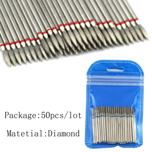 Imagen 2 del producto Juego de brocas para limpieza de cutículas, taladro de diamante para uñas, fresa para manicura, cortador eléctrico, accesorios, eliminación de piel muerta, 50 Uds.