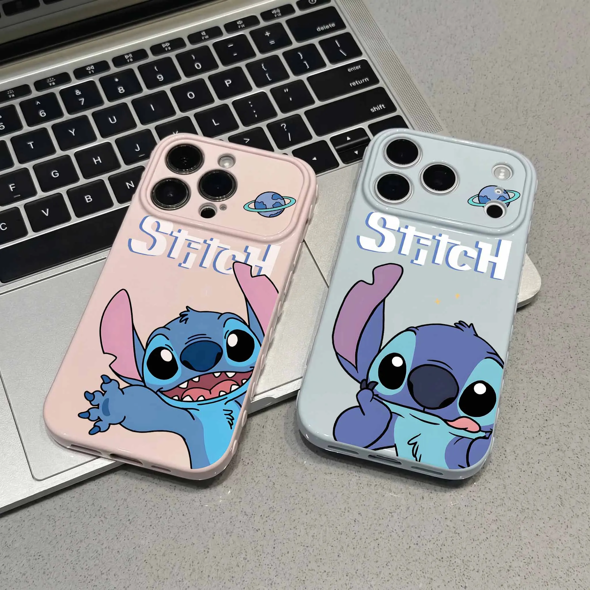 Disney Cute Stitch For Apple iPhone 17 16 15 14 13 12 Mini 11 Pro Max Bubble Heart Cover Silicone Funda Capa Soft Phone Case