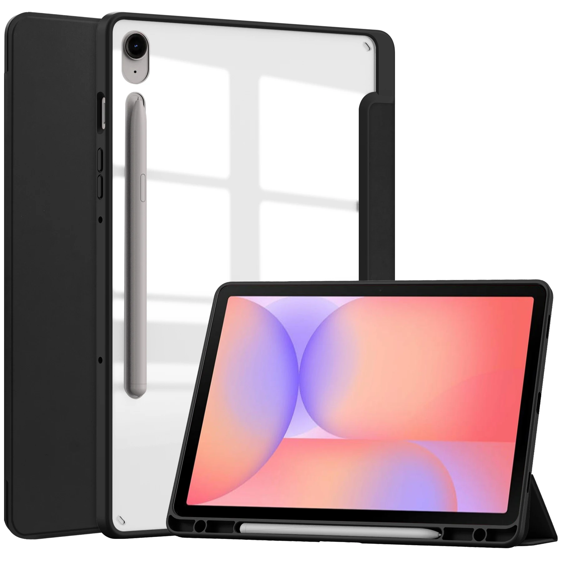 

Для Samsung Galaxy Tab S10 Lite 2025 10,9 дюйма SM-X400 X406B с держателем для ручек, складная подставка, прозрачная нижняя крышка с автоматическим сна