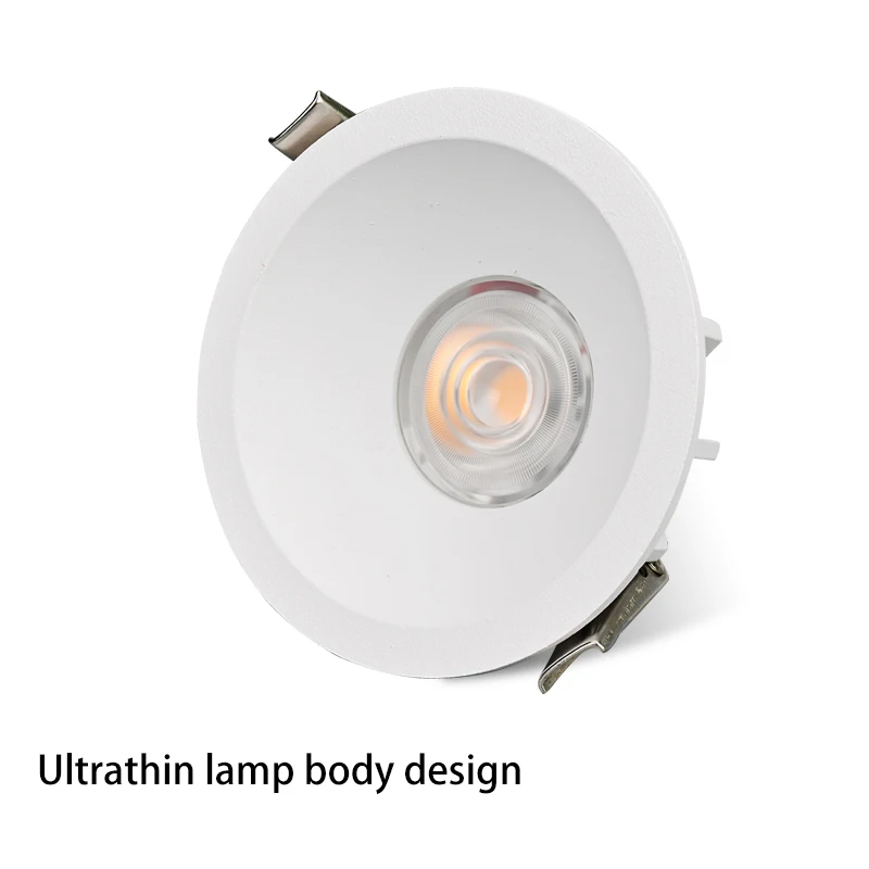 LED ดาวน์ไลท์ Ultra-บางโคมไฟติดเพดานรอบ COB Spotlights แคบกรอบจุดสีขาว Slim สำหรับห้องครัวหน้าแรก