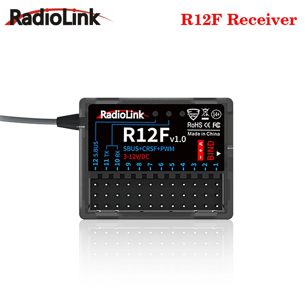 Radiolink R12F 12 Channels Receiver Signal-supported PWM, SBUS, and CRSF for All Radiolink T Series Aircraft Transmitters