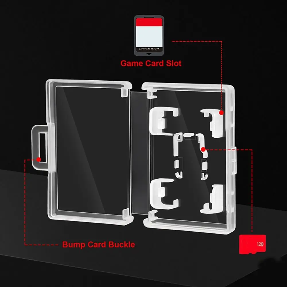Estuche transparente para cartuchos de juego, estuche Universal duradero para tarjetas de memoria, soporte para tarjetas TF para Nintendo Switch OLED/Switch Lite