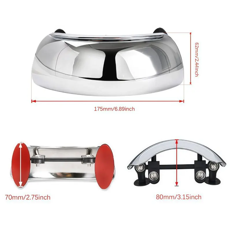Motorcycle Windscreen 180 Degree Blind Spot Mirror Wide Angle Adjustable Rearview Mirror Safety Auxiliary Small Rear View Mirror