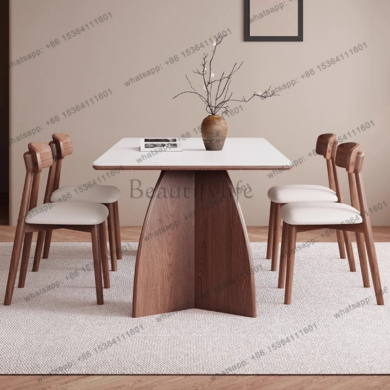 120 130 140 150 160 cm Solid wood rectangular rock slab dining table pliante tables with 4 chairs Kitchen Dining Room Furniture
